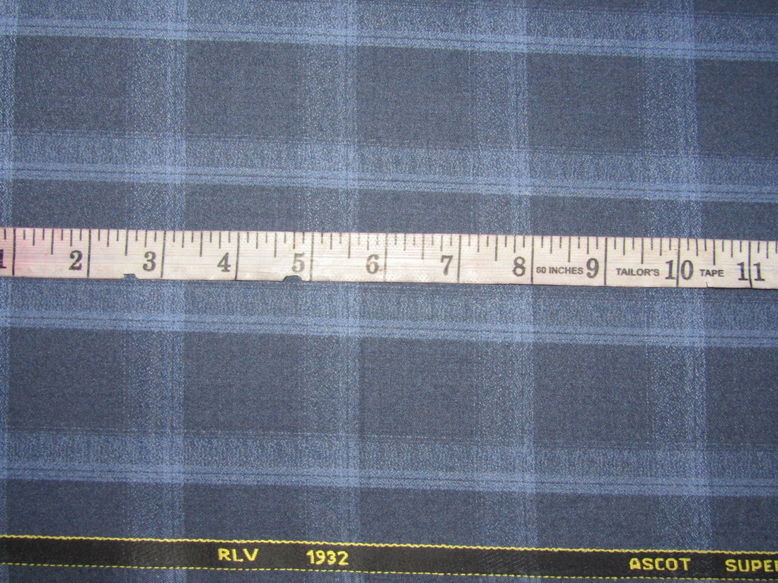 woolen fabric navy and blue plaids roger 58&quot; wide