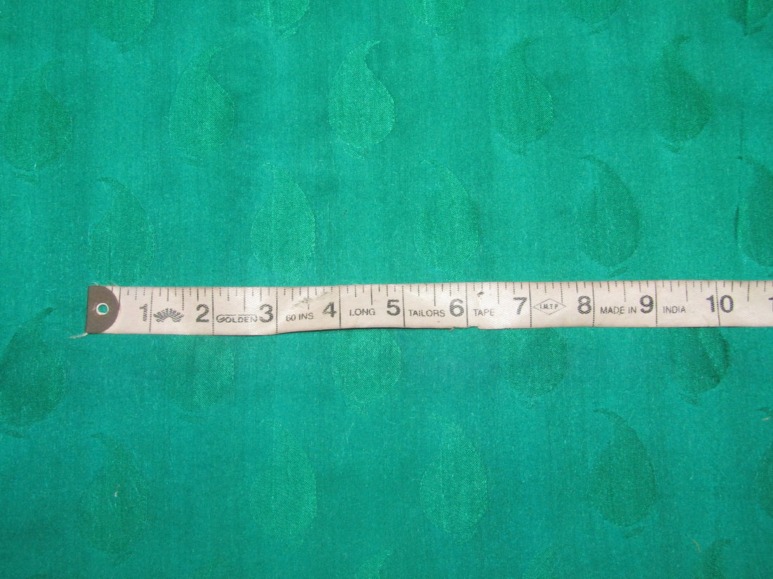 BROCADE SHEER FABRIC GREEN PAISLEYS 44" wide single length 4.65 yds BROS33[1]