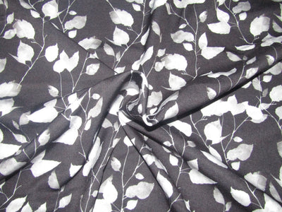 Black and White floral Printed crepe Scuba  Knit fabric 59&quot;