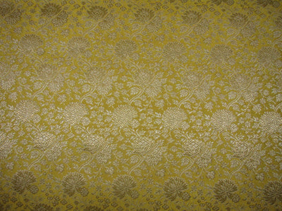 Brocade fabric yellow ,ivory x metallic gold color 44" wide BRO763[3]