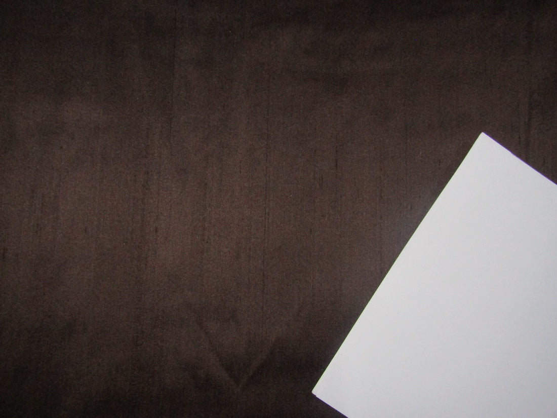 100% Pure silk dupion Fabric brown color 72" wide DUP309