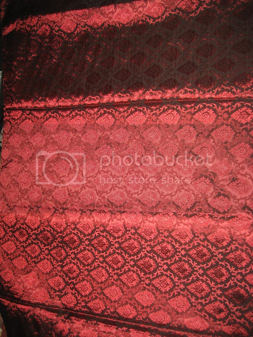 Spun Brocade Fabric Black & Red color 44" wide BRO200[1] availabel for bulk preorder