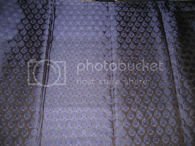 Silk Brocade fabric Blue &amp; Black BRO188[6]