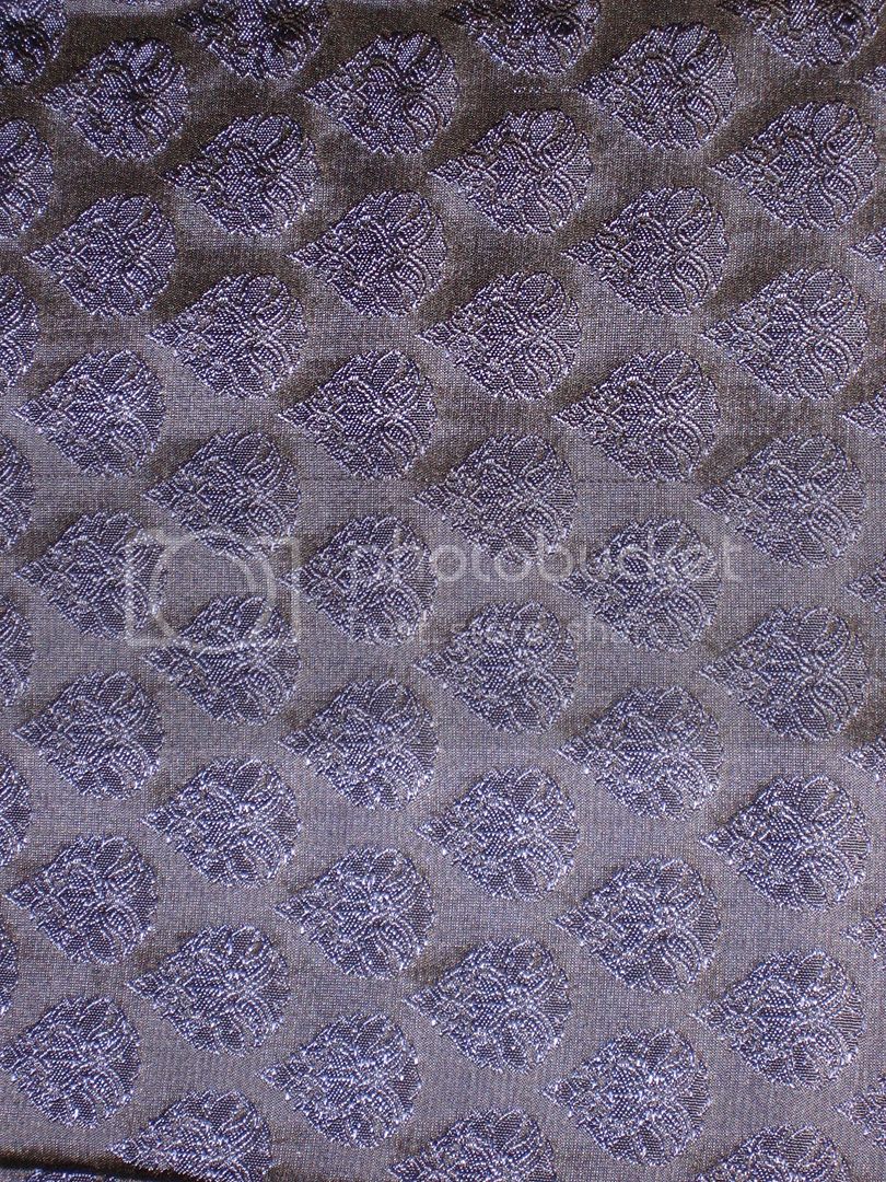 Silk Brocade fabric Blue &amp; Black BRO188[6]