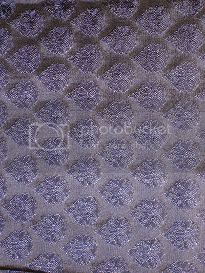Silk Brocade fabric Blue &amp; Black BRO188[6]