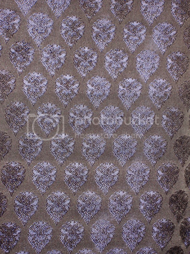 Silk Brocade fabric Blue &amp; Black BRO188[6]
