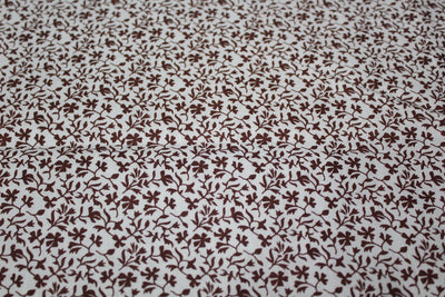 100% Linen Beautiful Brown Floral Print Fabric ~ 58&quot; wide