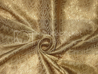 Silk Brocade fabric Gold color