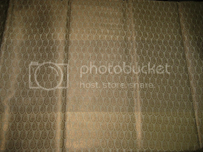 Silk Brocade fabric Gold metallic &amp; Creamy Ivory color 44" wide BRO185[6]