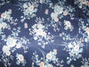 luxurious satin print navy floral 58&quot; wide  [roll]