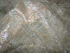 organza fabric 44&quot; natural white color with gold and silver embroidery =[10529]