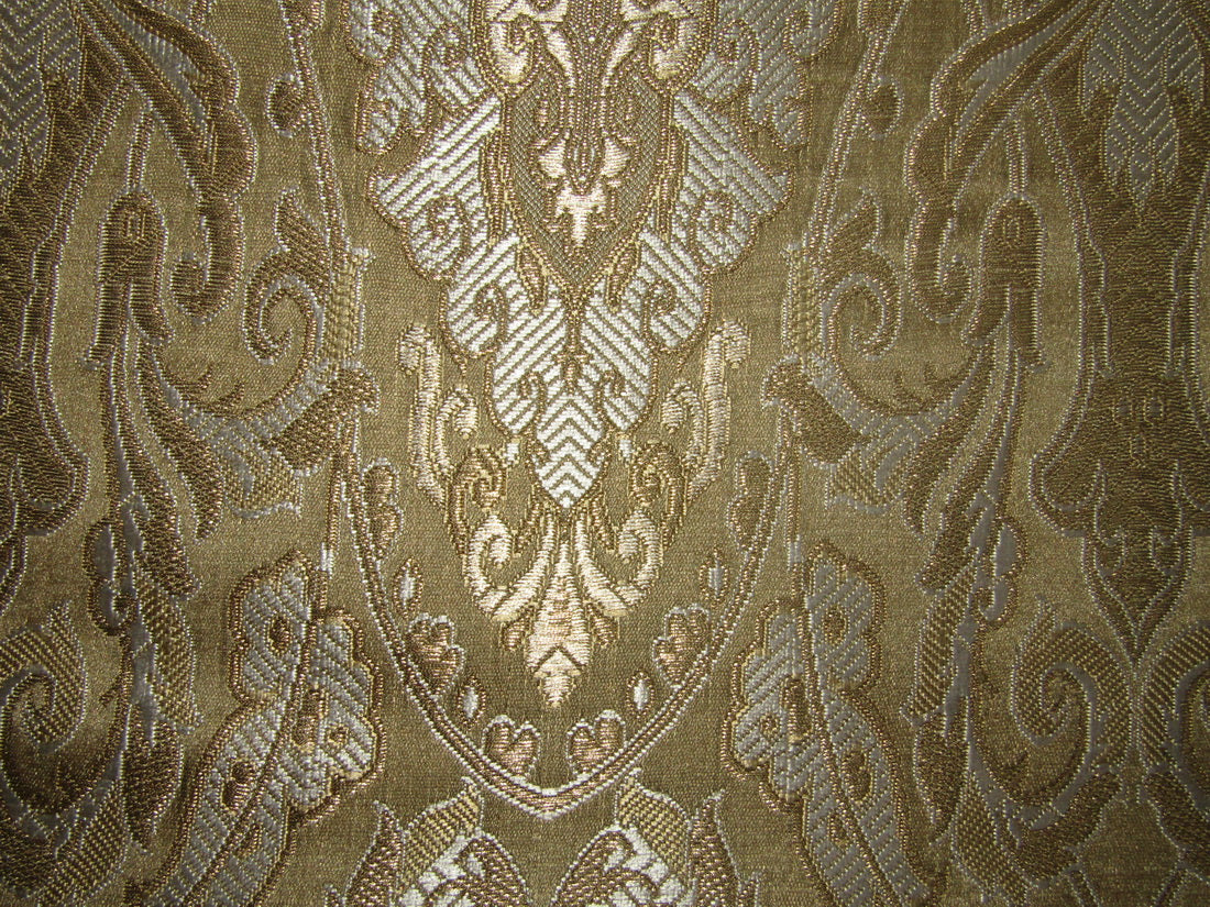 BROCADE FABRIC Gold,Light Silver & METALLIC GOLD COLOR 44" wide BRO386[2]