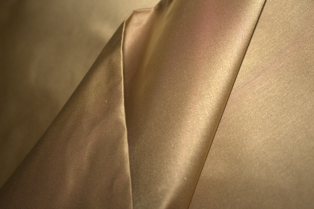 100% SILK DUTCHESS SATIN FABRIC GOLD X RED COLOR 54" WIDE [6416]