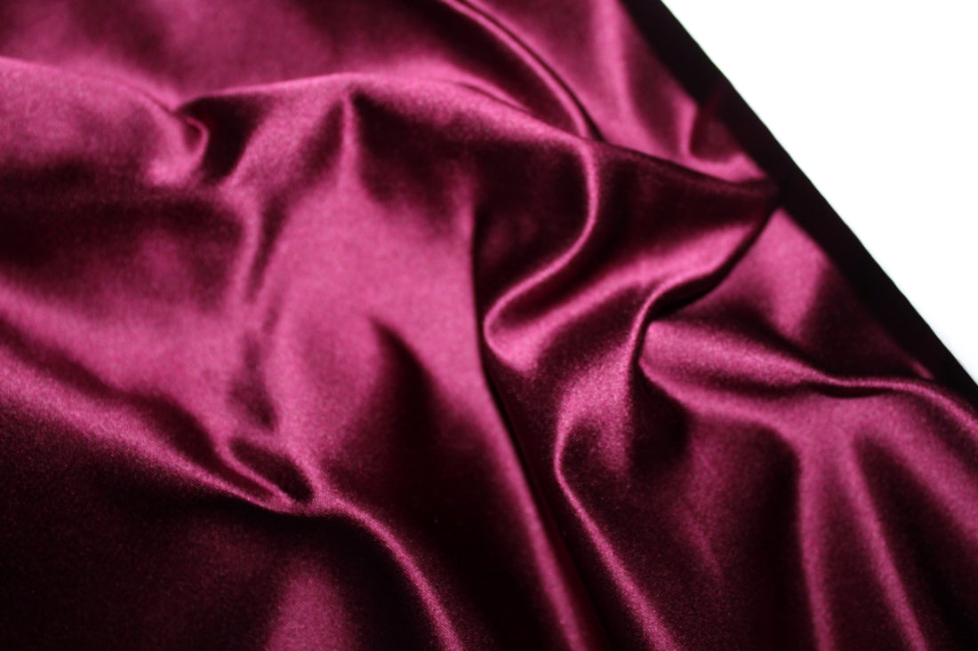 100% Silk Dutchess Satin Fabric Red Wine Colour 58" wide [4852]