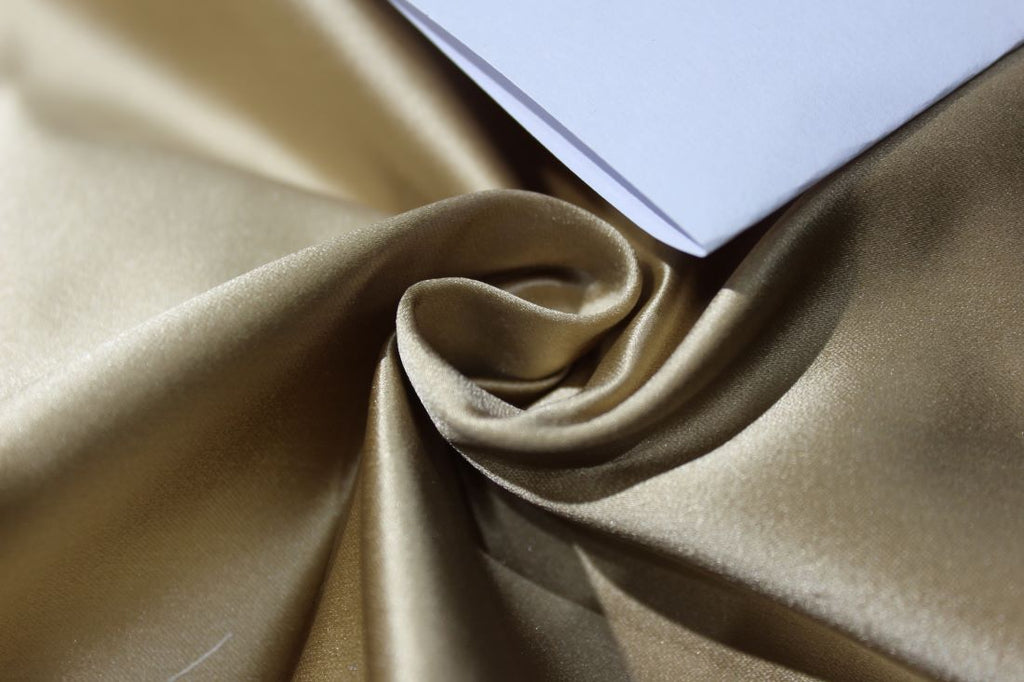 100% SILK DUTCHESS SATIN FABRIC REVERSABLE Gold AND WHITE GOLD COLOR 66 MOMME 54" wide [1826]