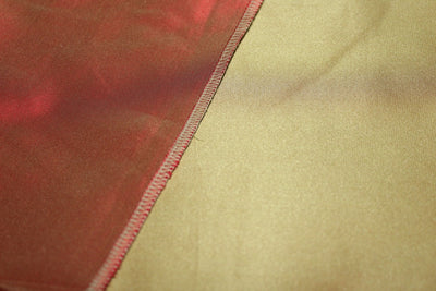 100% SILK DUTCHESS SATIN FABRIC GOLD X RED COLOR 54" WIDE [6417]
