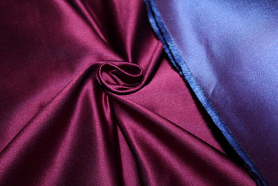 100% Silk Dutchess Satin plum x blue colour Heavy Weight 48 MOMME 60" wide reversable [8051]