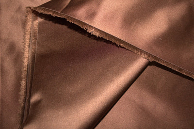 100% SILK DUTCHESS SATIN FABRIC BROWN COLOR 54" wide