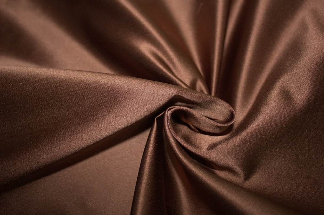 100% SILK DUTCHESS SATIN FABRIC BROWN COLOR 54" wide