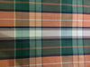 100% silk dupion Plaids fabric 54&quot; wide available in four colors Orange x Green/ Multi Color /Yellow X Brown /Red x Green/DUPNEWC1
