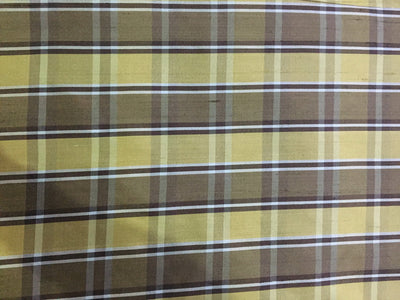 100% silk dupion Plaids fabric 54&quot; wide available in four colors Orange x Green/ Multi Color /Yellow X Brown /Red x Green/DUPNEWC1