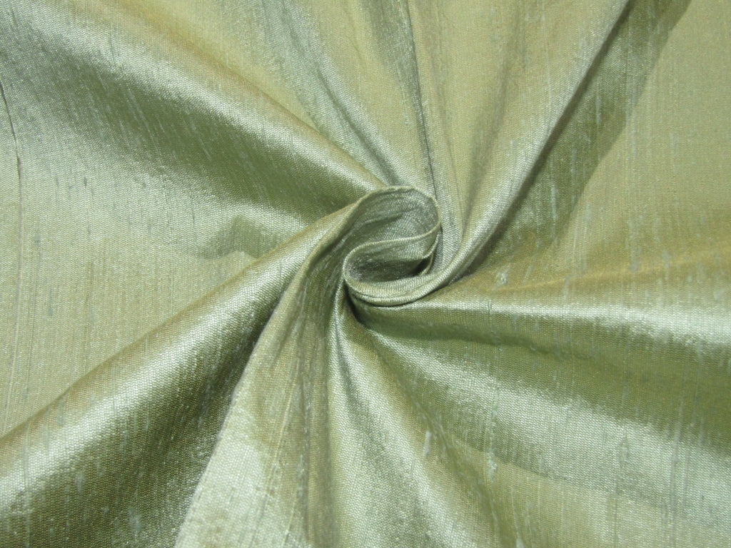 100% pure silk dupioni fabric gold X mint 40 momme 54" wide with slubs