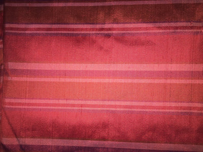 100% silk dupion fabric RED stripes  54&quot; wide