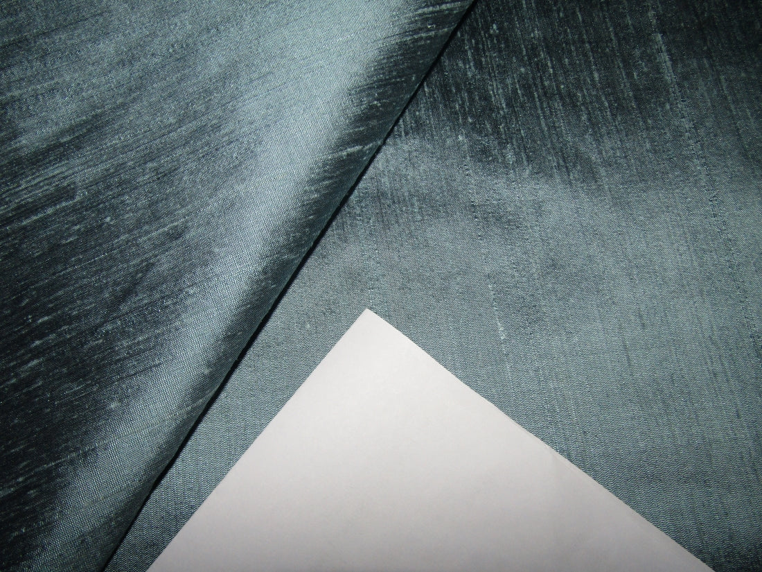 100% pure silk dupioni fabric blue x black greyish blue colour 54&quot; wide with slubs MM86[2]