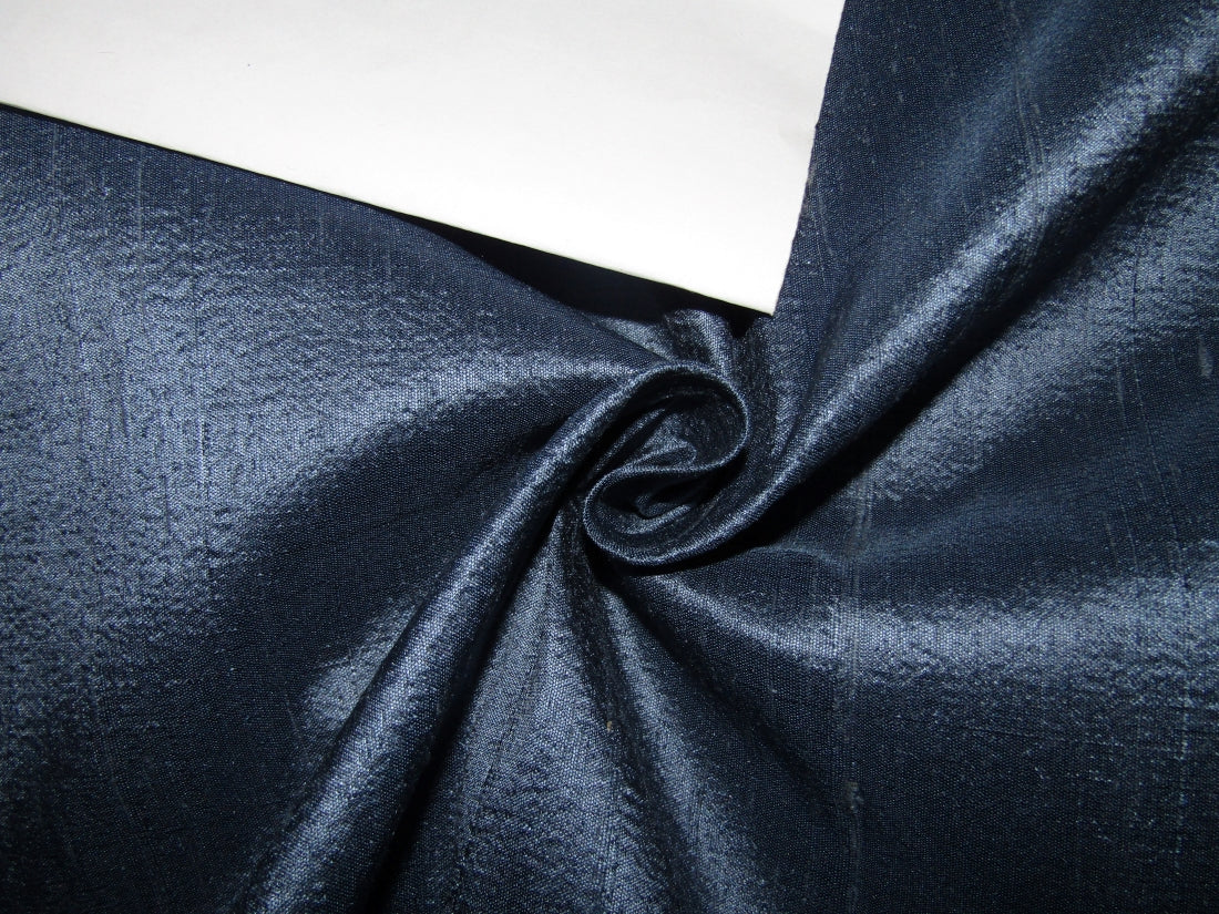 100% PURE SILK DUPION FABRIC cloudy blue x black colour 54" wide MM76[2]