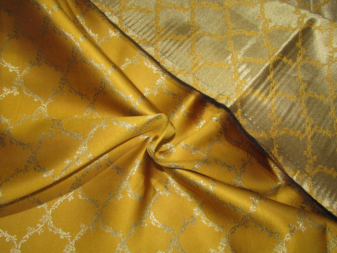 Silk Brocade Fabric MUSTARD color 44" wide BRO765B[2]