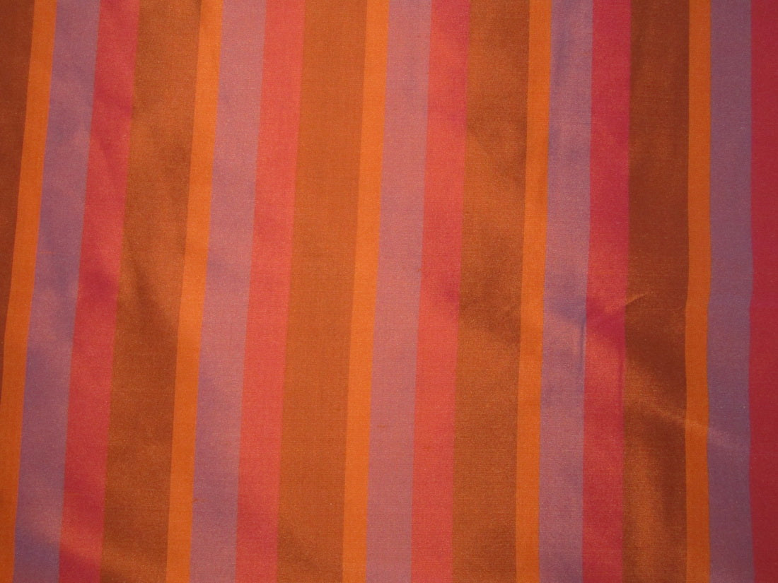 100% Pure Silk dupion Fabric multi color stripe 54" wide DUPS65[3]