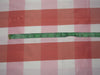 100% Pure Silk Dupion pink white salmon color Plaids Fabric 54" wide DUP#C121[4]