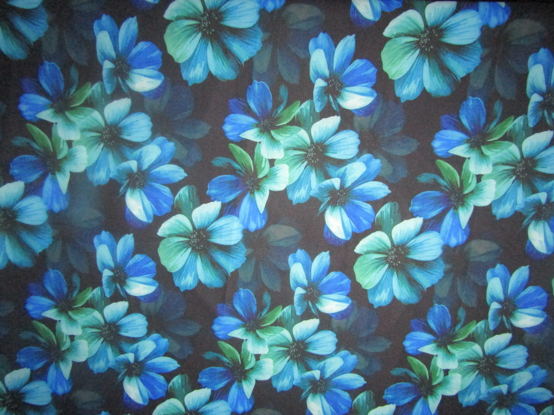 Customized Digital Prints On Neoprene Fabric blue and green floral 58&quot; WIDE