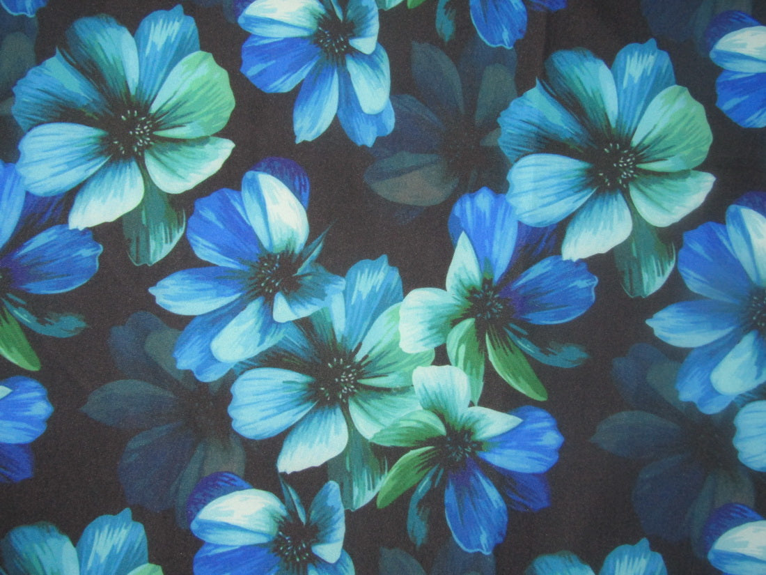 Customized Digital Prints On Neoprene Fabric blue and green floral 58&quot; WIDE[10597]