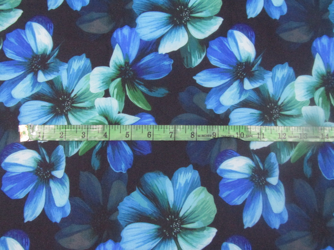 Customized Digital Prints On Neoprene Fabric blue and green floral 58&quot; WIDE[10597]