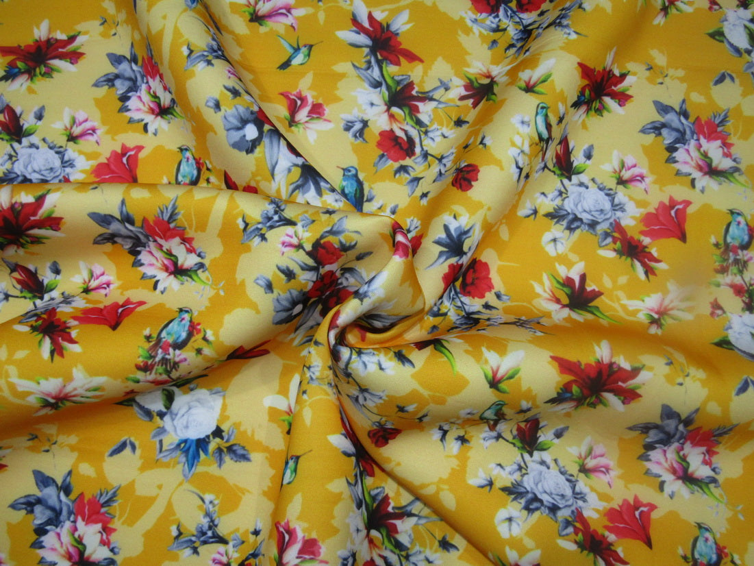 Customized Digital Prints On Neoprene Fabric yellow floral 58&quot; WIDE single length 2.20 yards