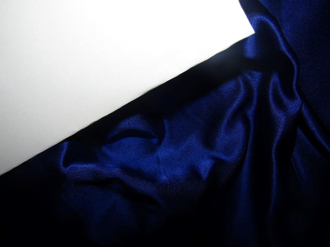 Silk Dutchess Satin fabric ROYAL INK BLUE X BLACK color 54" wide [12571]