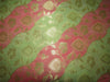 Silk Brocade fabric green,pink and metallic gold 44&quot; BY THE YARD