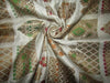 Silk Brocade fabric white ivory and metallic gold 44&quot; BY THE YARD