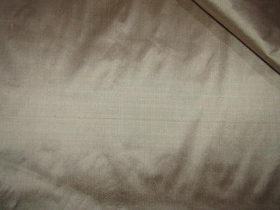 100% Pure silk dupion fabric cream x brown color 54" wide DUP320[1]