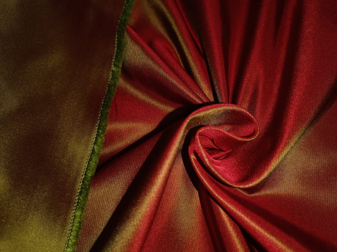 100% SILK DUTCHESS SATIN RED X GREEN 54" wide [12586]