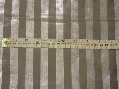 Silk dupion metallic silver stripe fabric 54" wide DUPS67