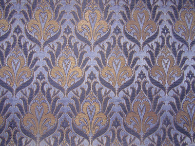 Silk Brocade fabric Navy Blue x metallic gold color 44" wide BRO769[1]