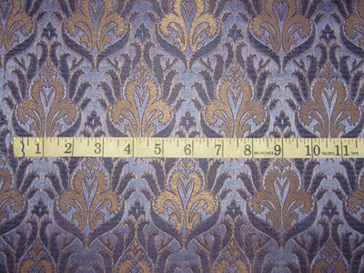 Silk Brocade fabric Navy Blue x metallic gold color 44" wide BRO769[1]