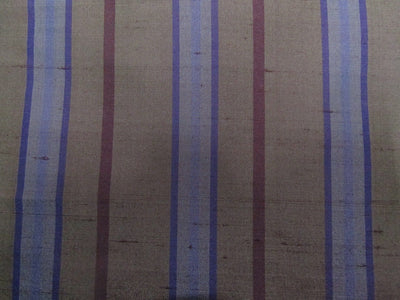 100% silk dupion fabric stripe brown DUPNEWS3[4] 54&quot; wide