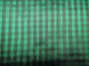 100% silk dupion green and navy plaids fabric 54&quot; wide