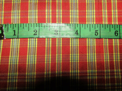 100% silk dupion red and yellow plaids fabric 54&quot; wide dupnewc3[3]