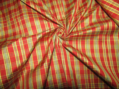 100% silk dupion red and yellow plaids fabric 54&quot; wide dupnewc3[3]