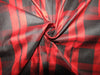 100% silk dupion red and black Plaids fabric 54&quot; wide
