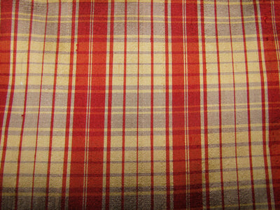 100% silk dupion Plaid fabric 54&quot; wide DUPNEWC5